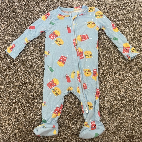 Angel Dear Other - Angel Dear Hamburger & Fries Ketchup Mustard Bamboo Pajamas Size 0-3 Months